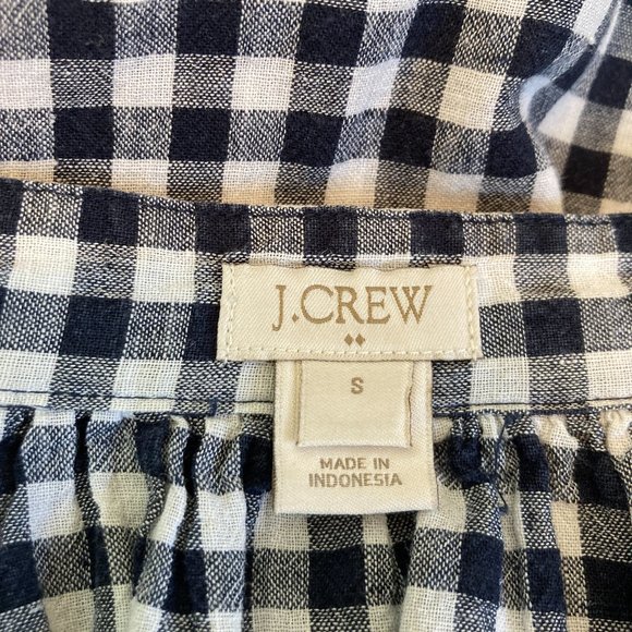 HOST PICK! J Crew Gingham Linen Long Top - Picture 6 of 7